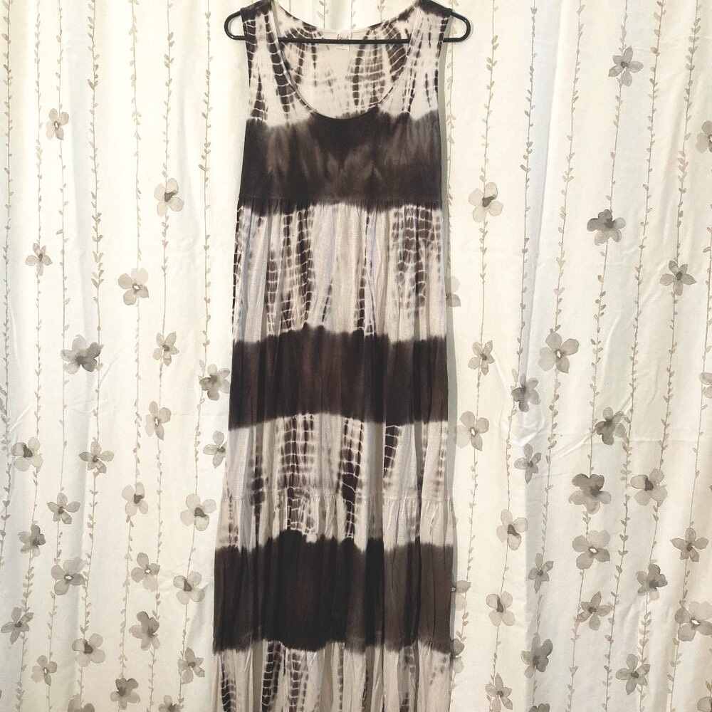 INC Beach, XL, white & black tie die maxi dress